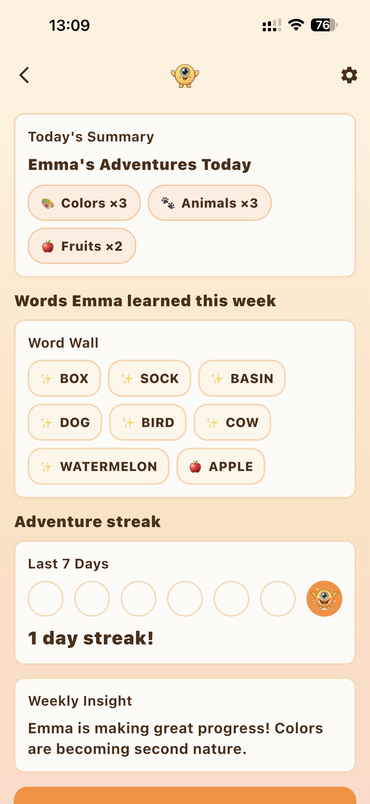 Spotto parent dashboard